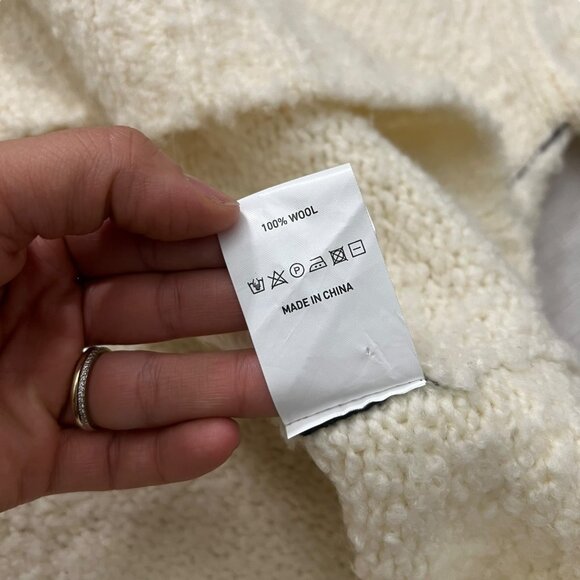 Adnym Atelier Women Chunky Knit Wool Asymmetric Sweater Cream S Lagom Minimalist - Picture 6 of 9